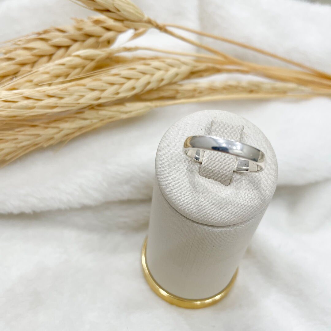 Aliança Abaulada Clássica 3mm Prateada
