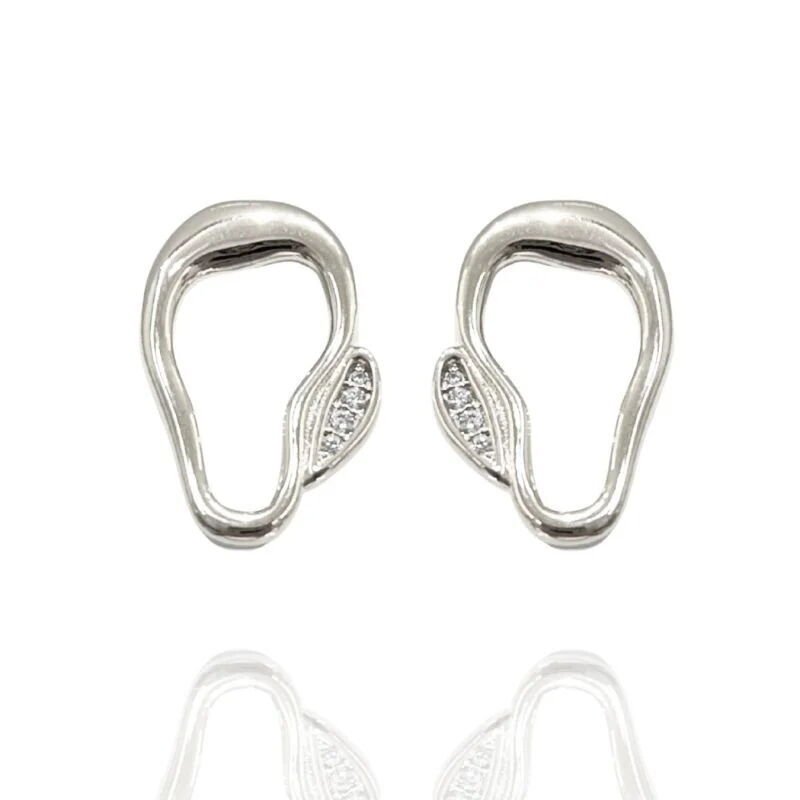 Brinco Orvalho Organico Com 4 Zircs Mon Amour Prateado