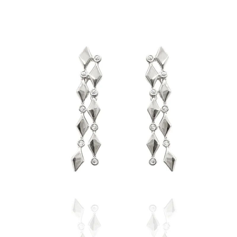 Brinco Pendentes Duplo Allure Prateado