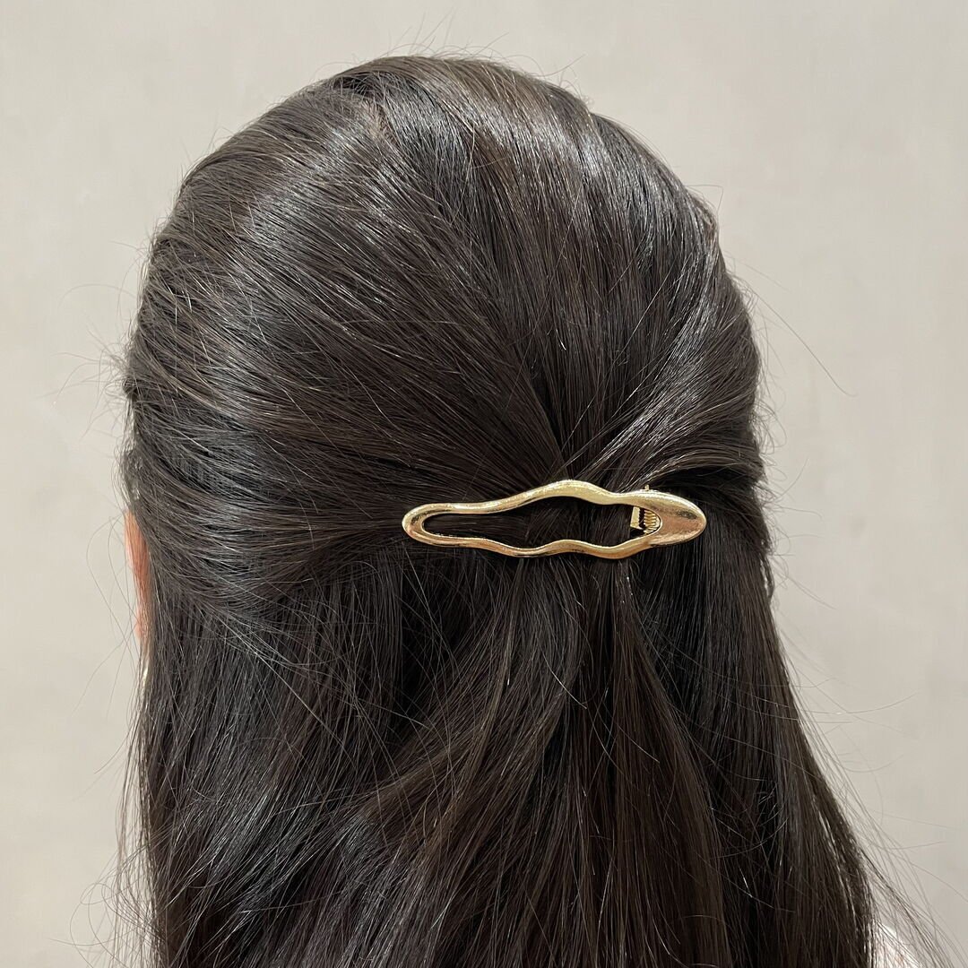 Hair Clip Orgânico Longo Liso Dourado