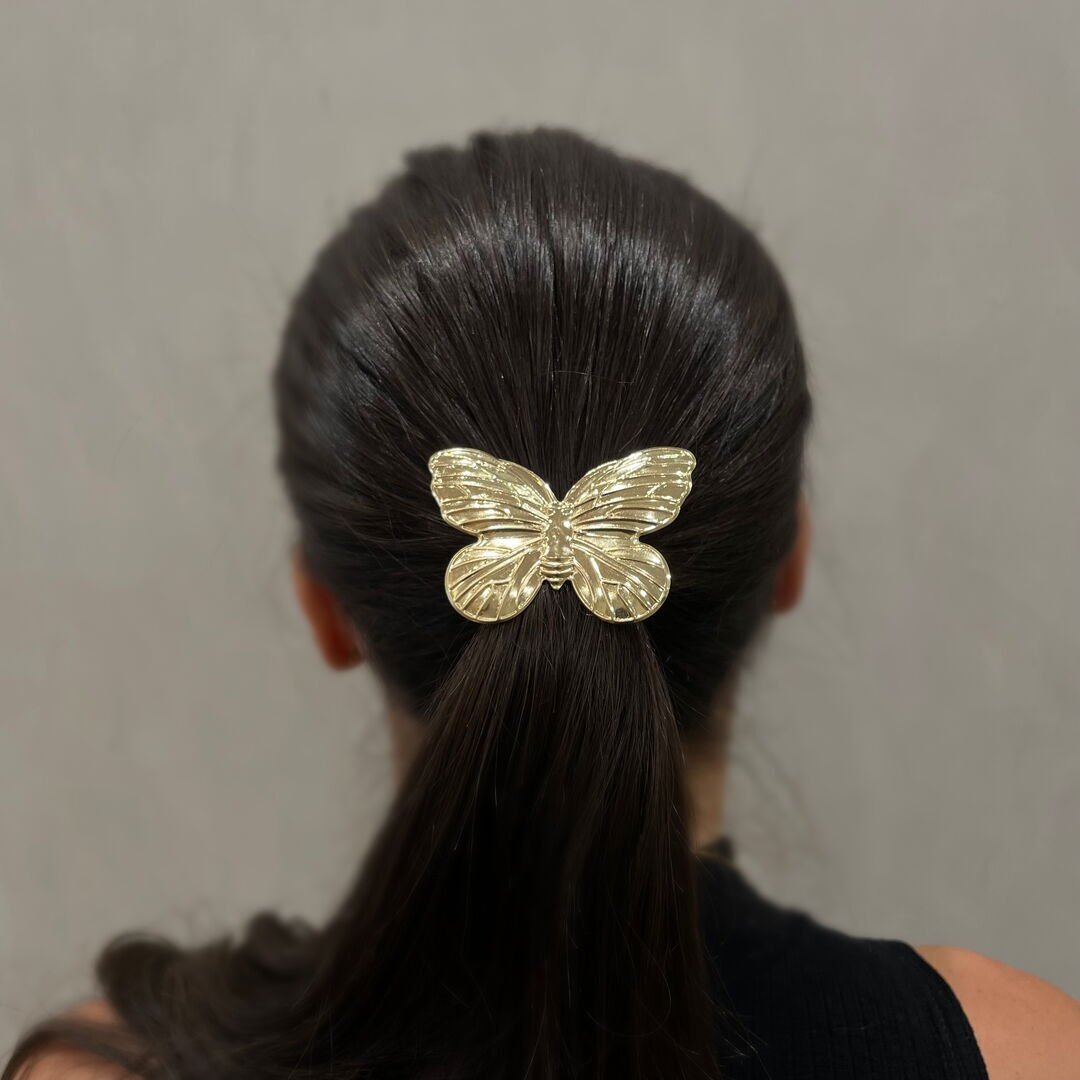 Pony Cuff Borboleta GG Liso Dourado