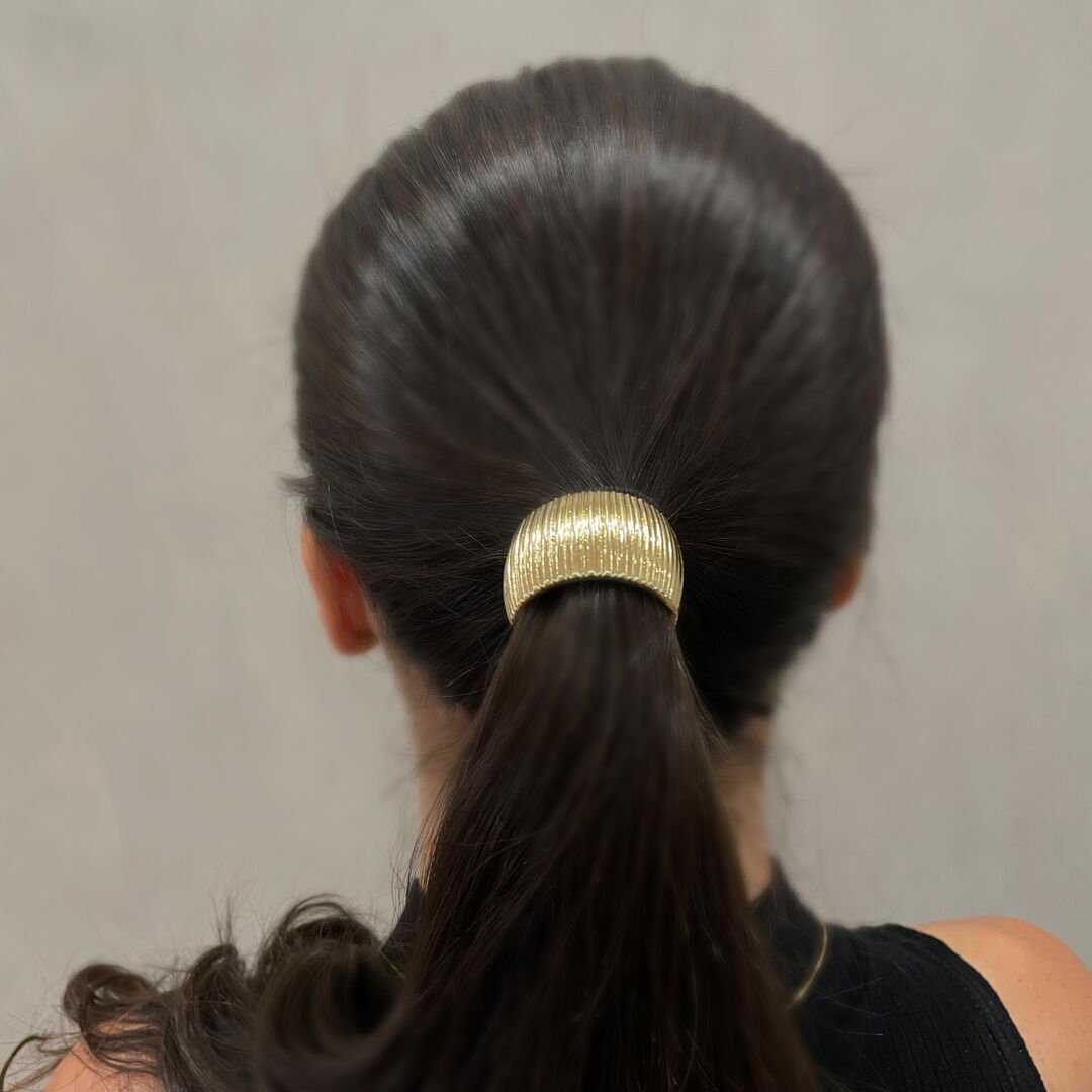 Pony Tail Listras Liso Dourado