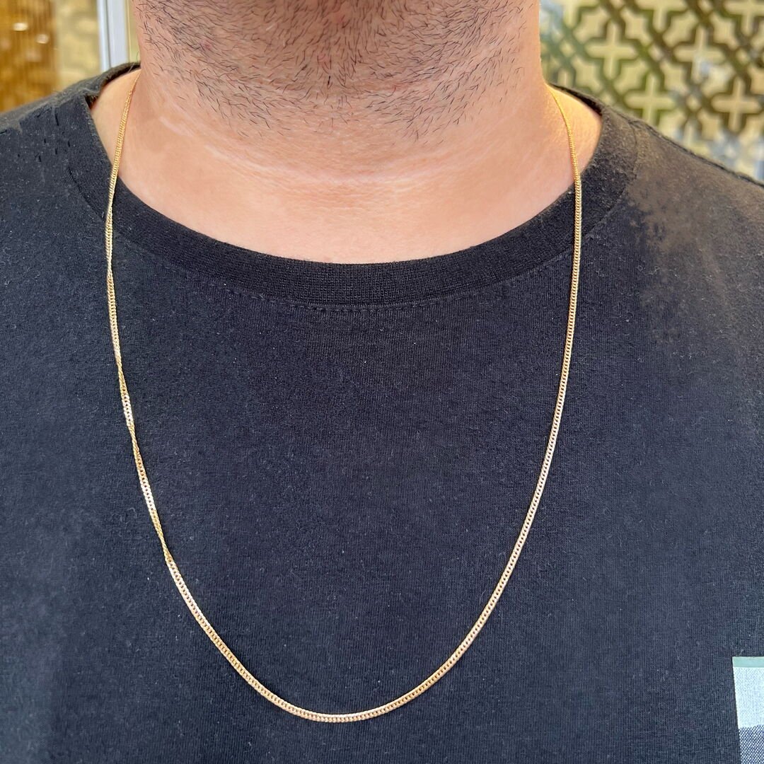 Colar Micro Grumet 70cm Liso Dourado