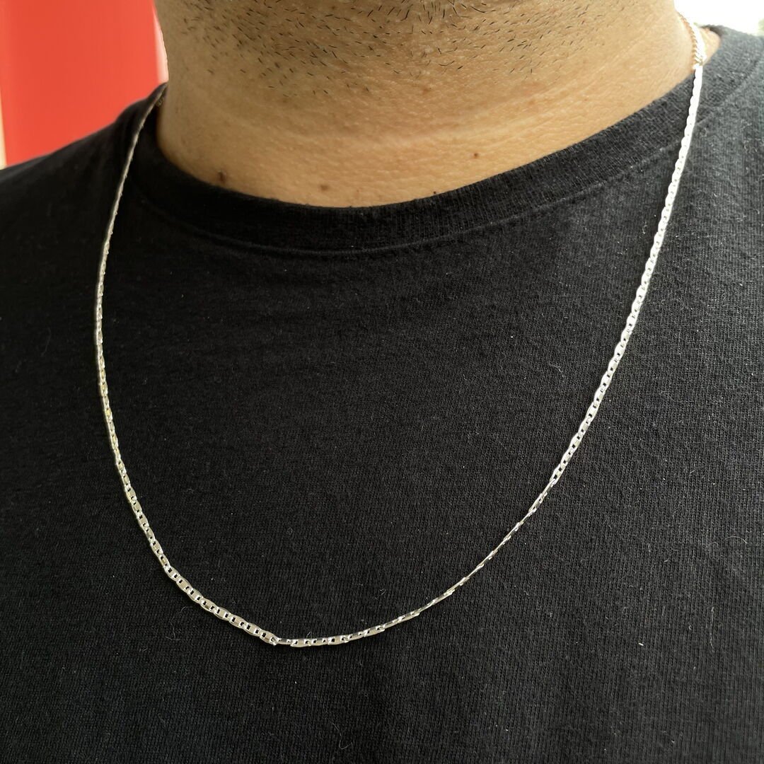 Colar Piastrine 50+10cm Liso Prateado