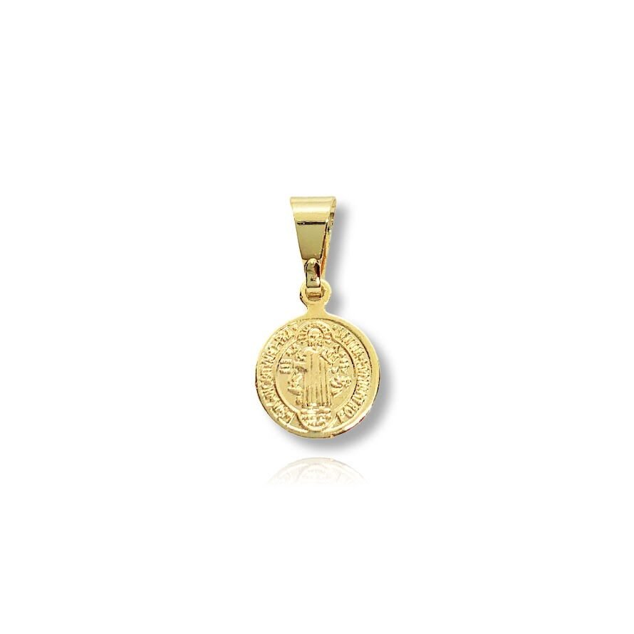Pingente de São Bento Mini Liso Dourado