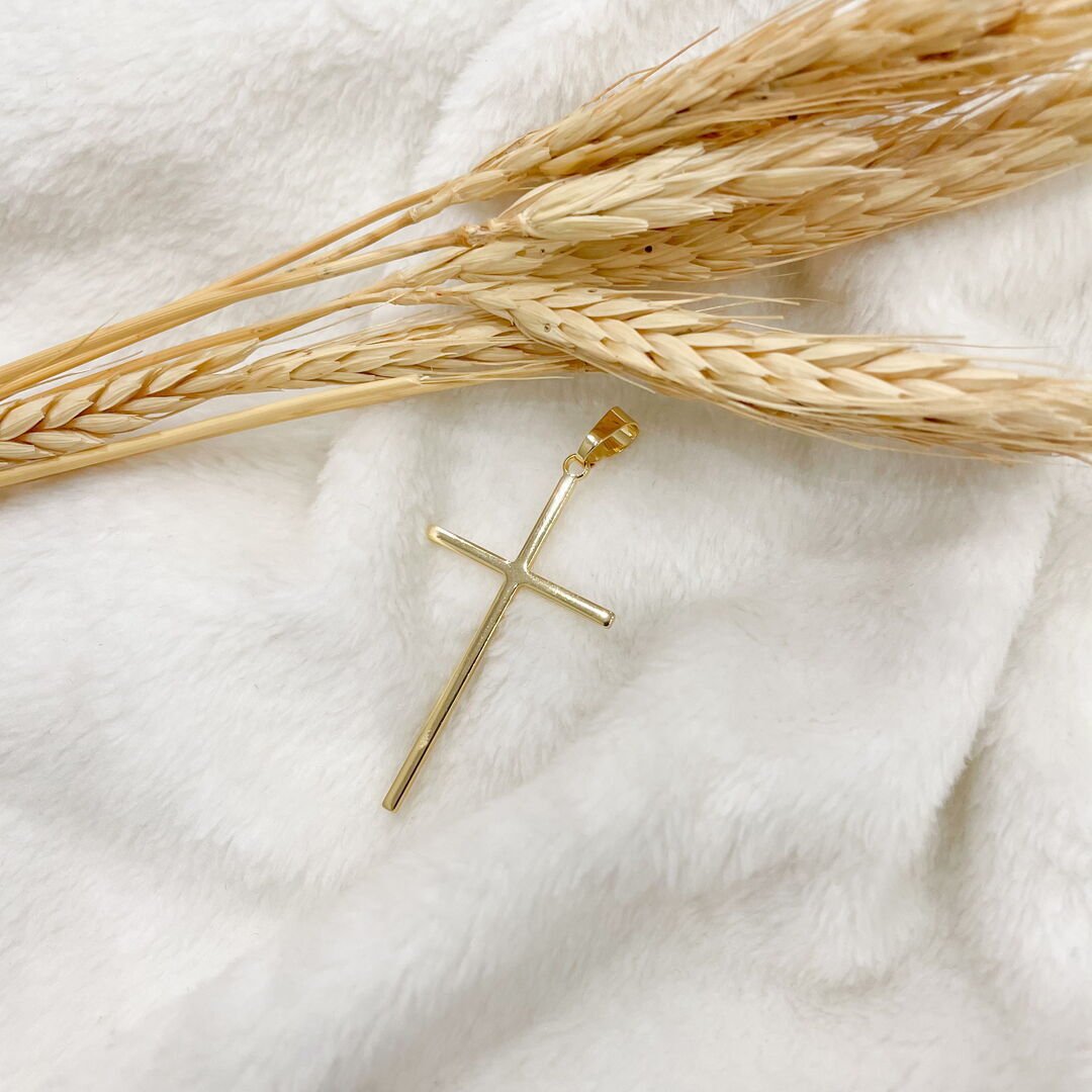 Pingente de Crucifixo GG Liso Dourado