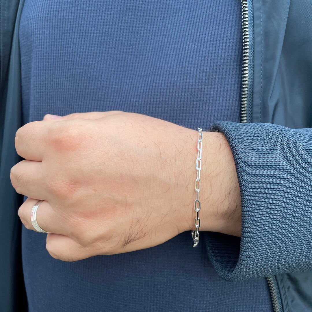 Pulseira Elo Cartier Média Lisa Prateada