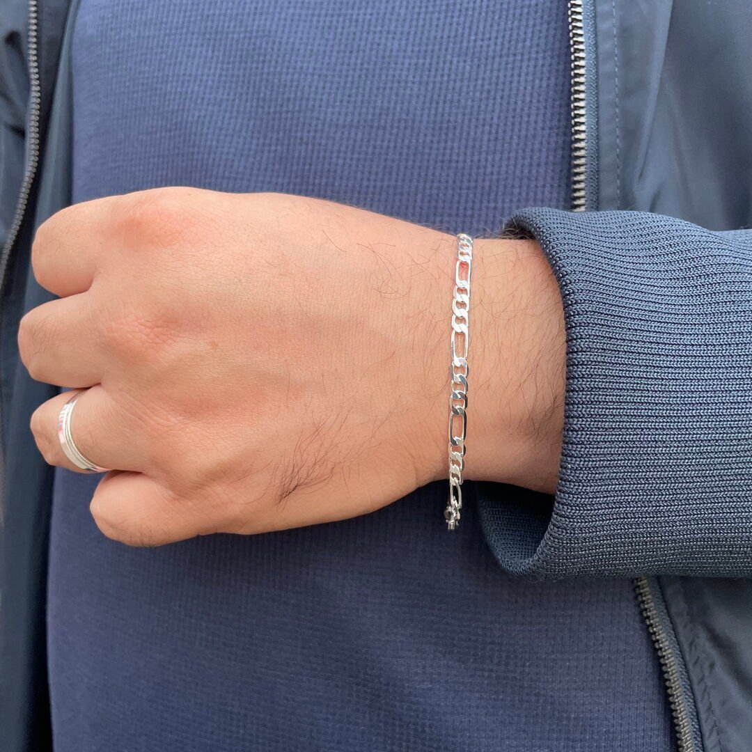 Pulseira Elo 3x1 Média Lisa Prateada