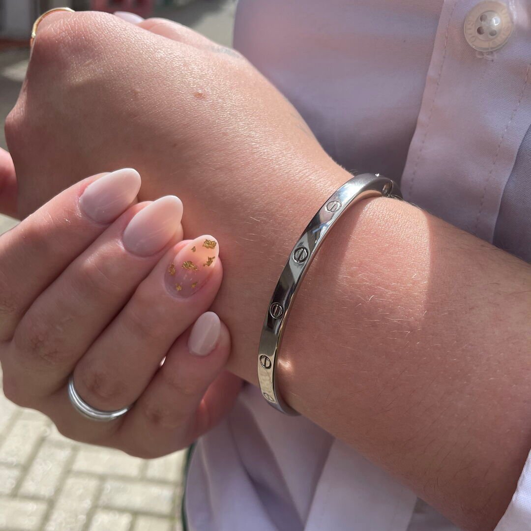 Bracelete C@rtier Liso Prateado