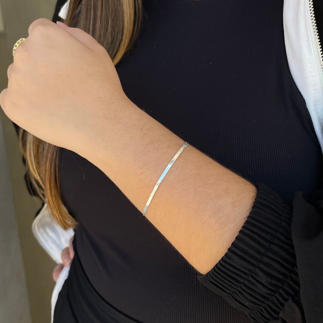 Pulseira Fita 2mm 2026/1 Liso Prateado